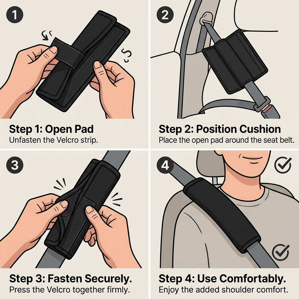 Drivepaxo LuxeDrive Premium Ergonomic Seat Belt Cushion