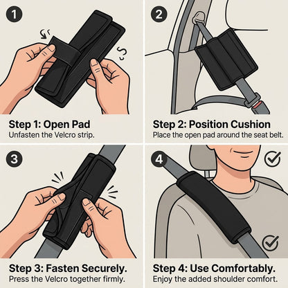 Drivepaxo LuxeDrive Premium Ergonomic Seat Belt Cushion