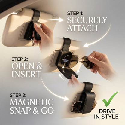 Drivepaxo Premium Nappa Leather Car Sunglasses Mount