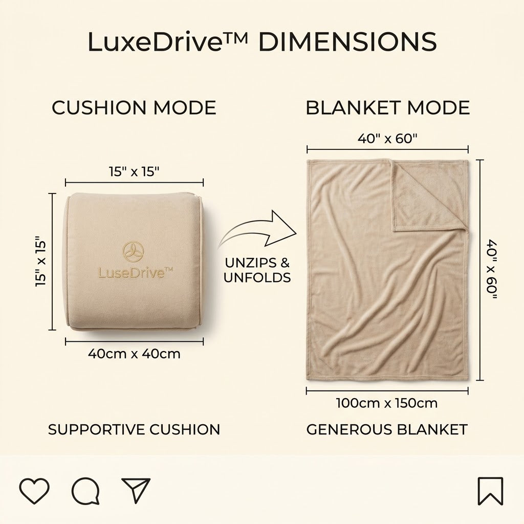 Drivepaxo 2-in-1 Convertible Travel Cushion & Premium Blanket