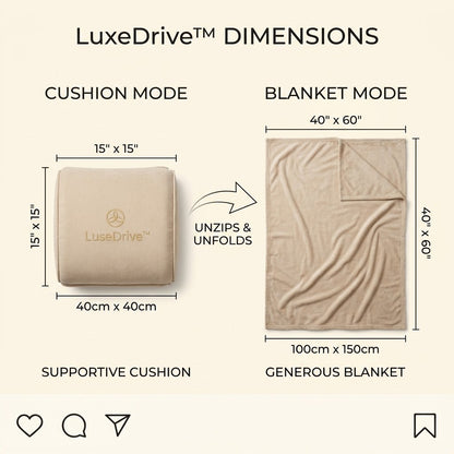 Drivepaxo 2-in-1 Convertible Travel Cushion & Premium Blanket
