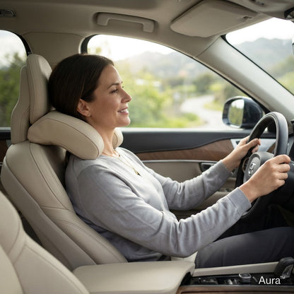 Drivepaxo Aura Ergonomic Nappa Leather Car Headrest