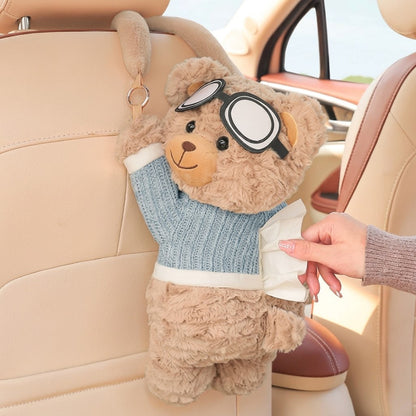 Drivepaxo Bear Premium Plush Car Tissue Holder