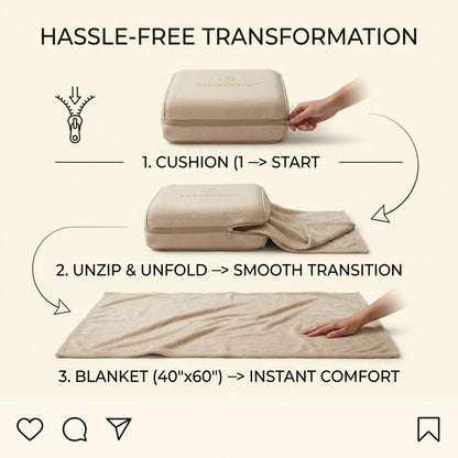 Drivepaxo 2-in-1 Convertible Travel Cushion & Premium Blanket