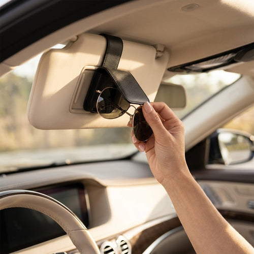 Drivepaxo Premium Nappa Leather Car Sunglasses Mount